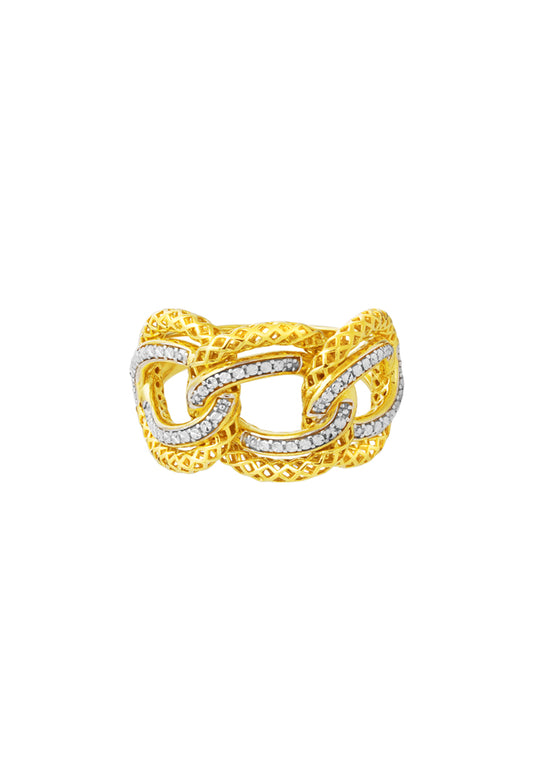 TOMEI Diamond Cut, The Klasik Series Ring, Yellow Gold 916