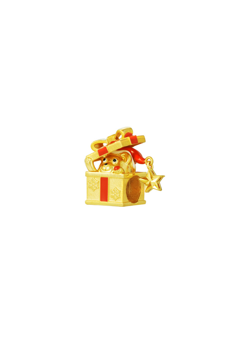 TOMEI Chomel Collection Gift Box Charm, Yellow Gold 916