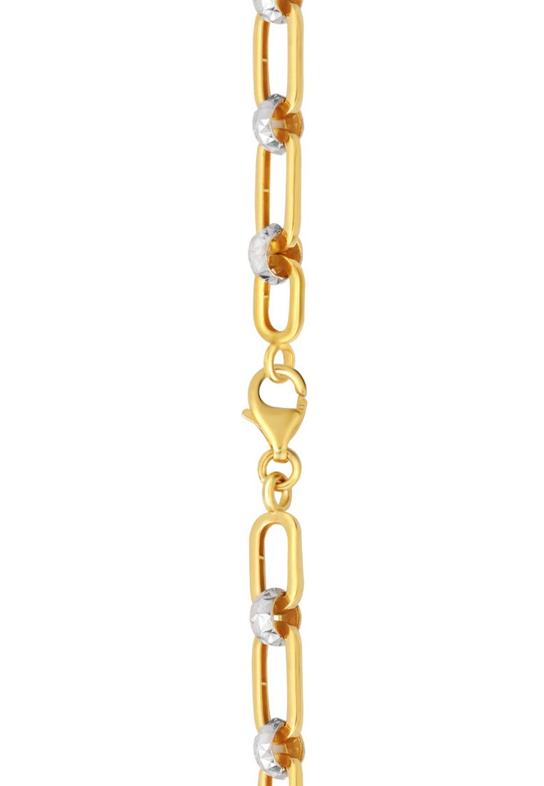 TOMEI Dual-Tone Linked Ball Bracelet, Yellow Gold 916