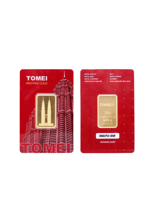 [Tomei Exclusive] KLCC Twin Towers Gold Bar 20 Grams Fine Gold 9999