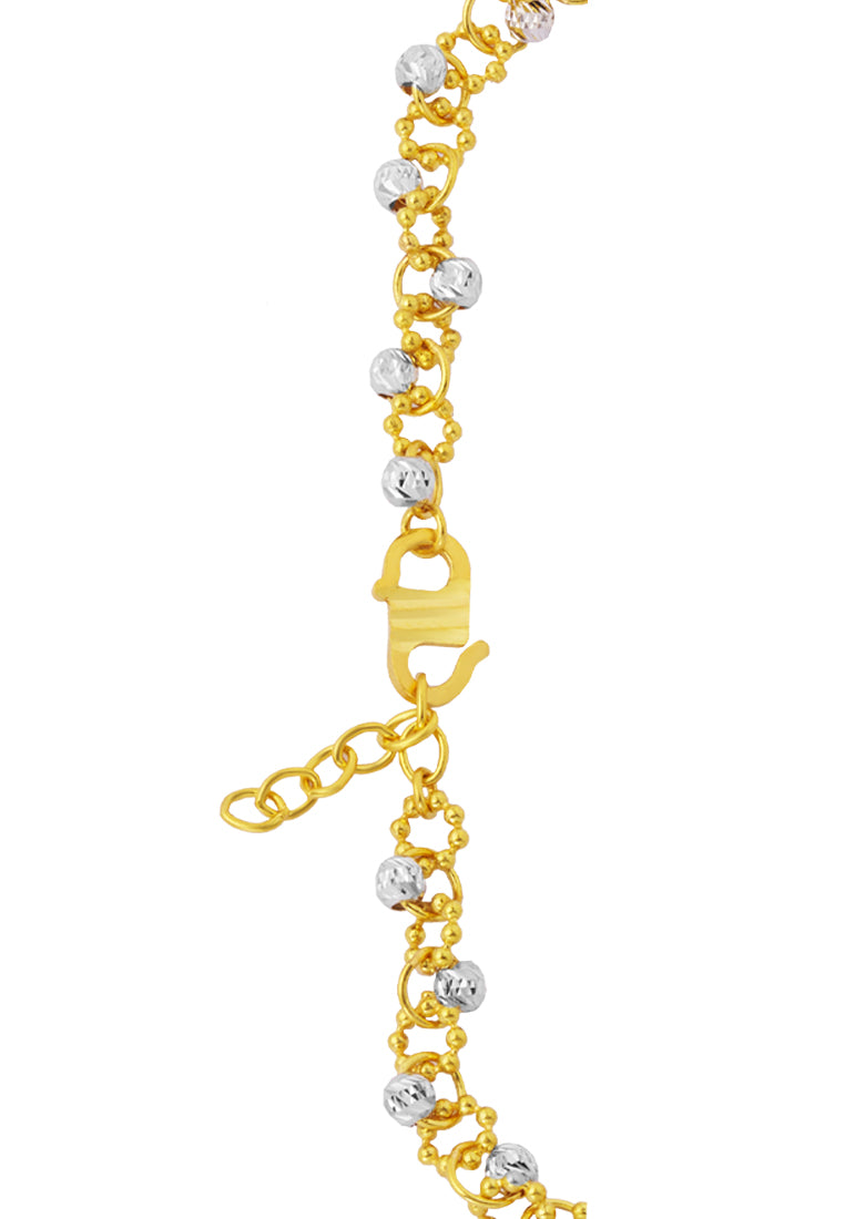 TOMEI Dual-Tone Linked Beads Bracelet, Yellow Gold 916