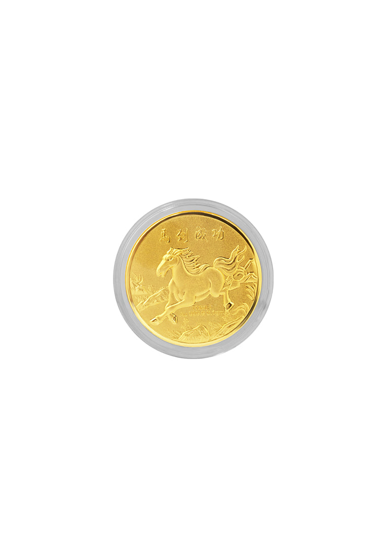 TOMEI 【马到成功】Ma Dao Cheng Gong Horse Gold Wafer 0.1G, Yellow Gold 9999