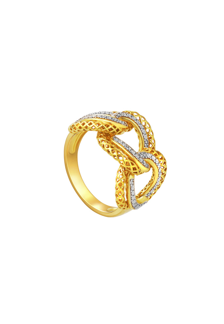 TOMEI Diamond Cut, The Klasik Series Ring, Yellow Gold 916