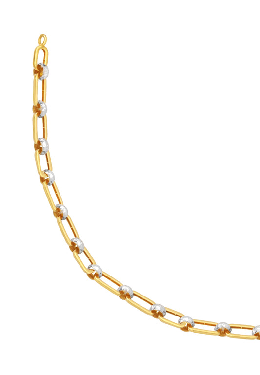TOMEI Dual-Tone Linked Ball Bracelet, Yellow Gold 916