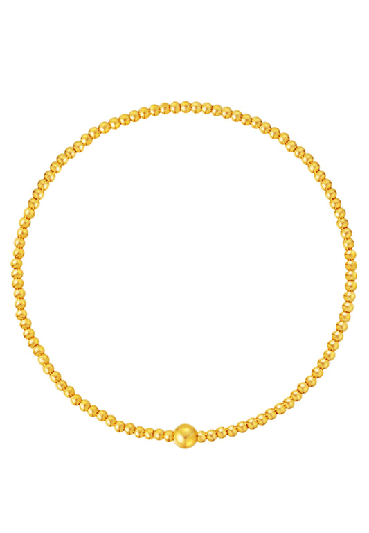 TOMEI Gold Bead Elastic Bracelet, Yellow Gold 999