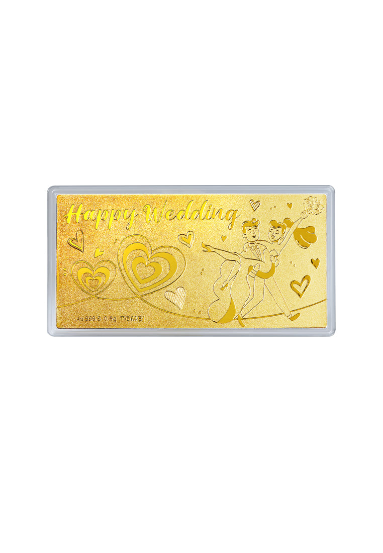 TOMEI Happy Wedding Gold Wafer 0.5G, Yellow Gold 9999