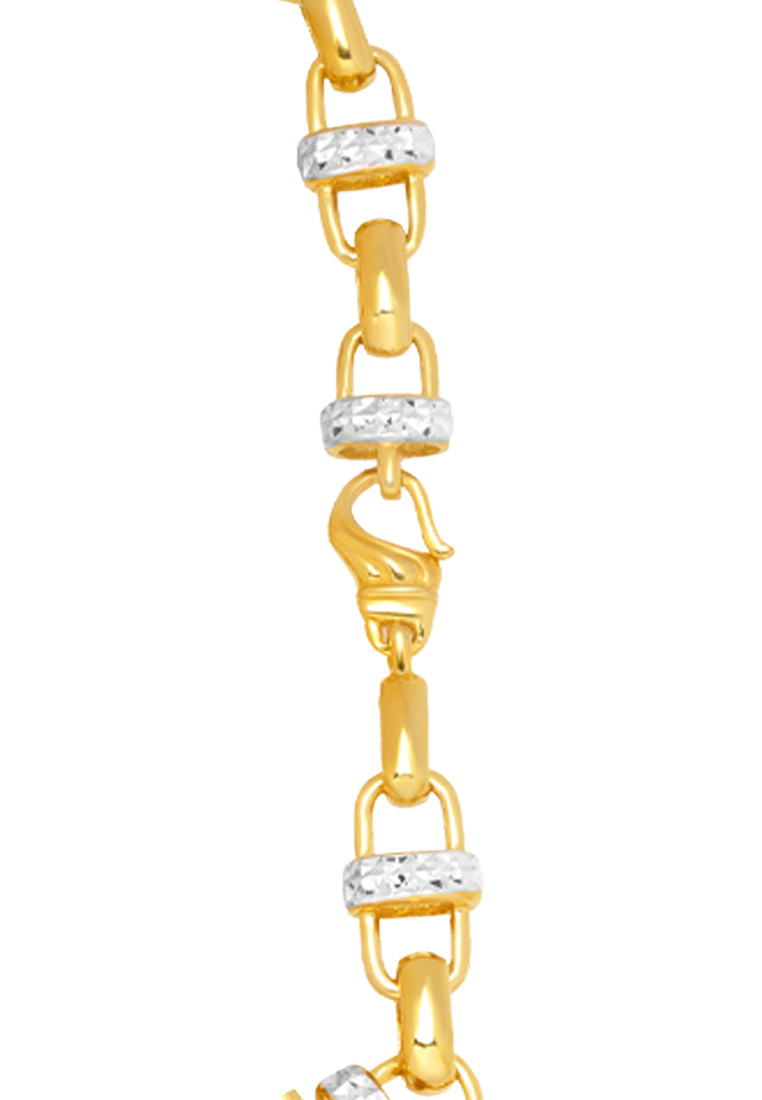 TOMEI Dual-Tone Interlocking Bracelet, Yellow Gold 916