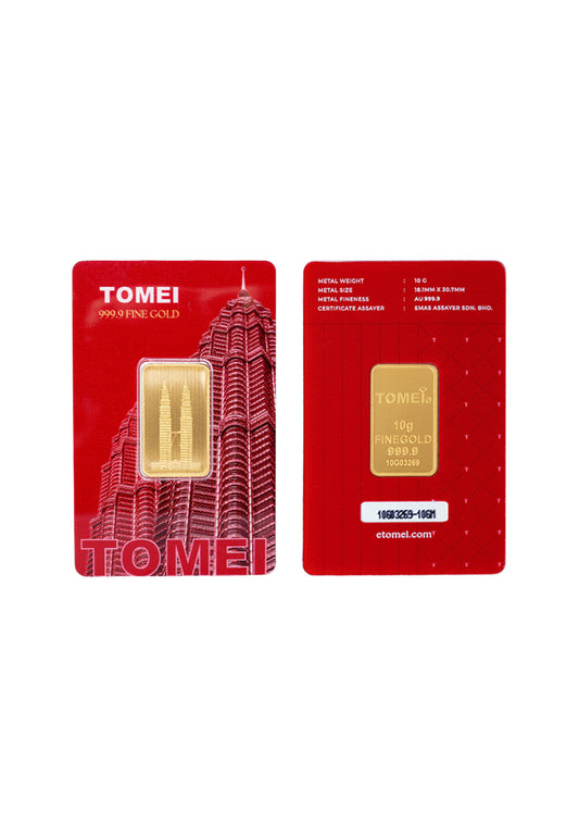 [Tomei Exclusive] KLCC Twin Towers Gold Bar 10 Grams Fine Gold 9999