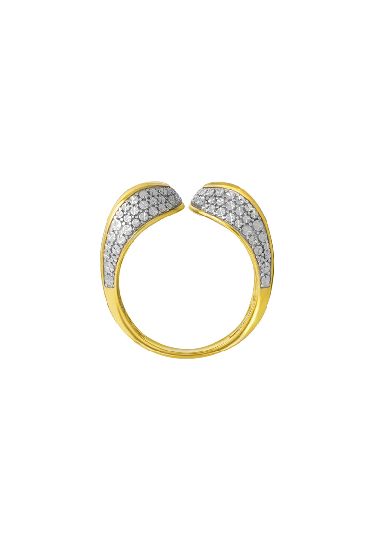 TOMEI Diamond Cut Collection Open Ring, Yellow Gold 916