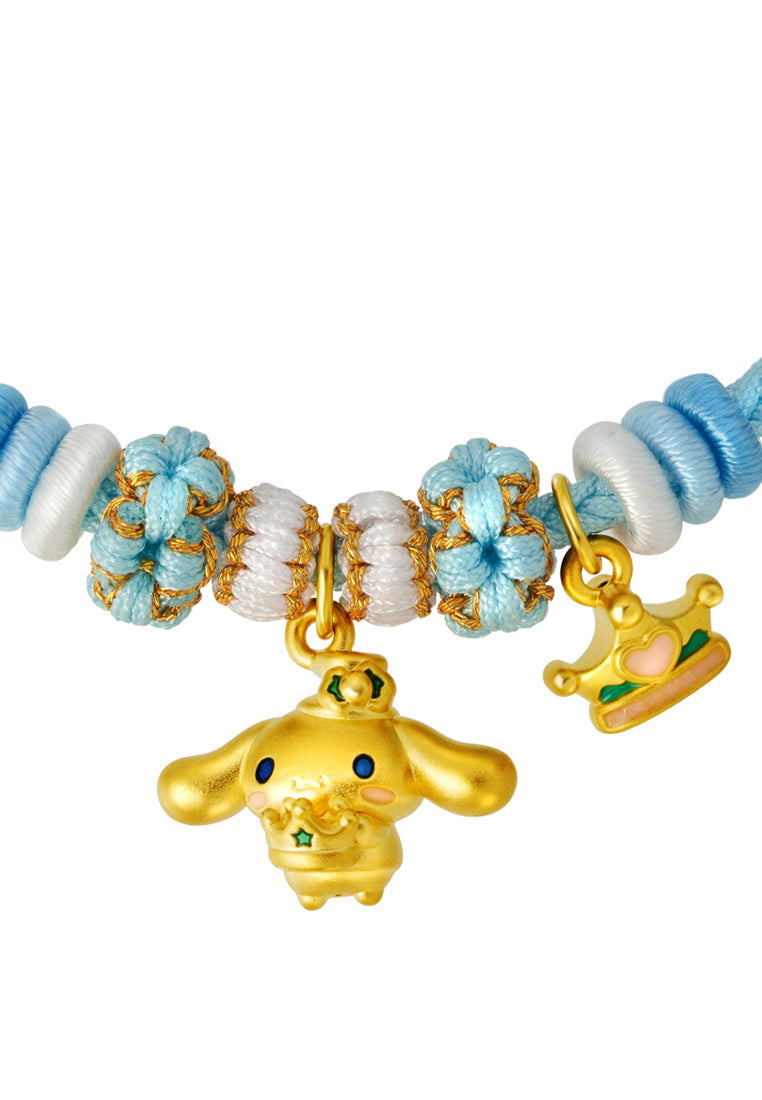 TOMEI Chomel I Sanrio Cinnamoroll 5D Charm with rope, Yellow Gold 999