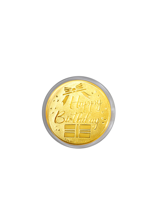 TOMEI Happy Birthday Gold Wafer 0.2G, Yellow Gold 9999
