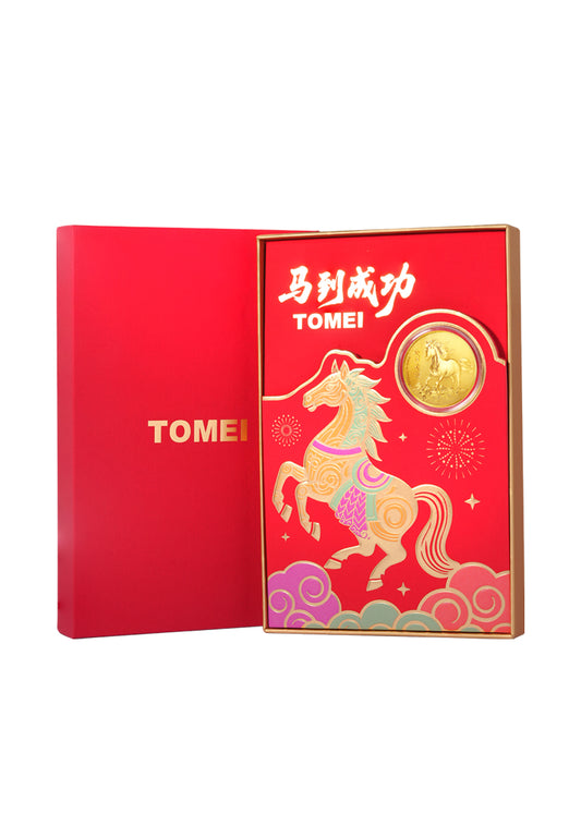 TOMEI 2026 Red Packet Ma Dao Cheng Gong Gold Wafer 0.2G, Yellow Gold 9999