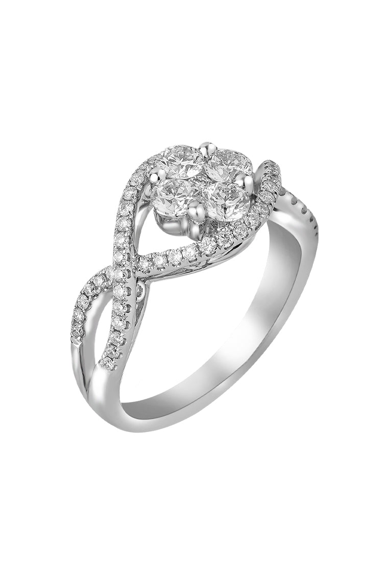 TOMEI Majestically Maestoso Verve Ring, Diamond White Gold 750 (STR1296)