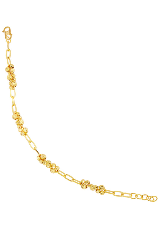 TOMEI Beads and Trace Chain Bracelet, Yellow Gold 916