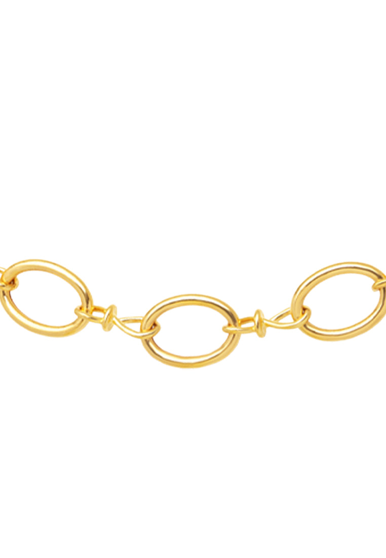 TOMEI Oval Linked Bracelet, Yellow Gold 916