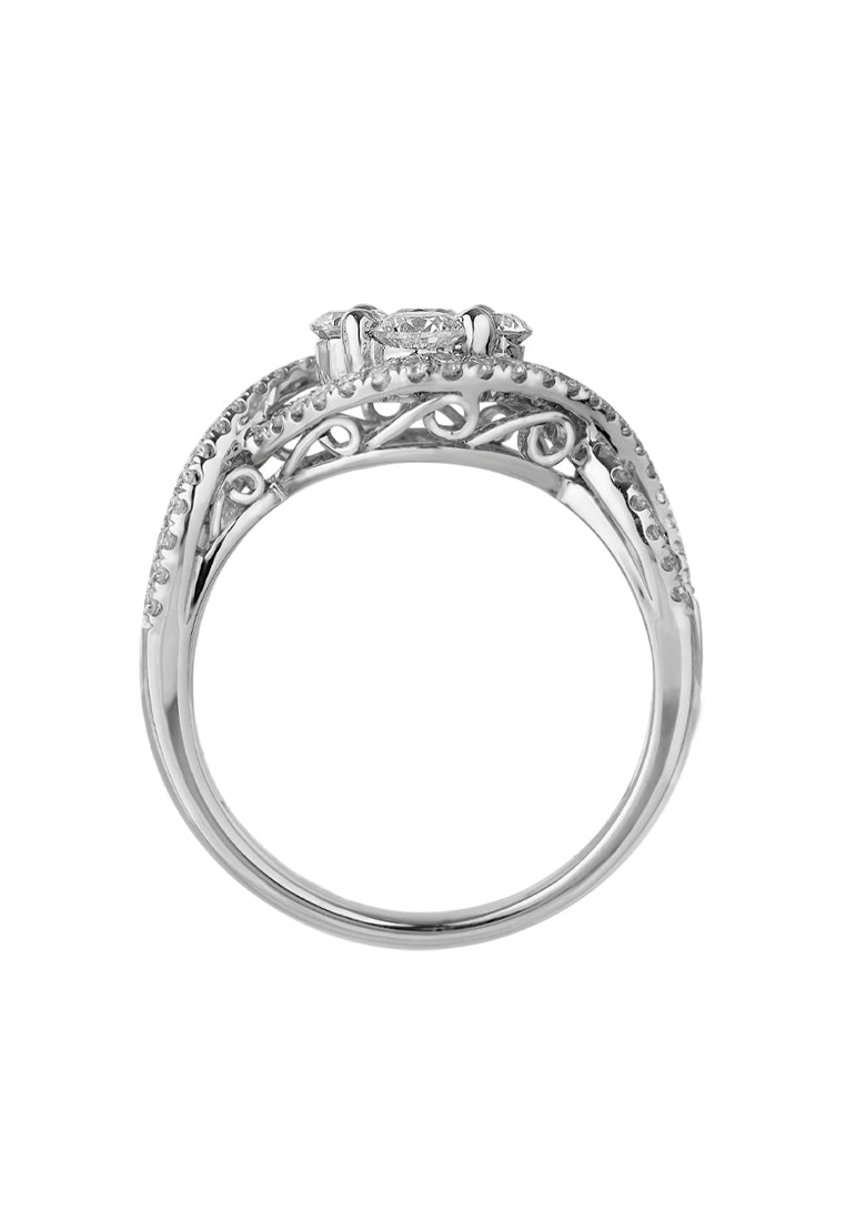 TOMEI Majestically Maestoso Verve Ring, Diamond White Gold 750 (STR1296)
