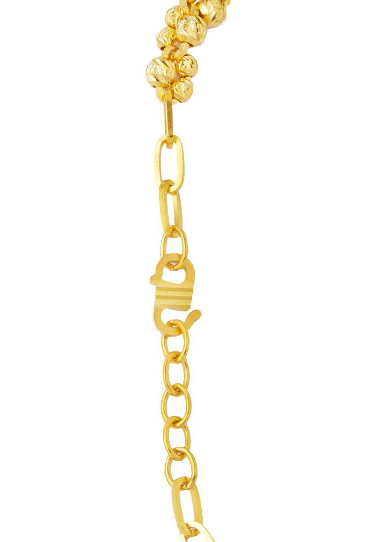 TOMEI Beads and Trace Chain Bracelet, Yellow Gold 916