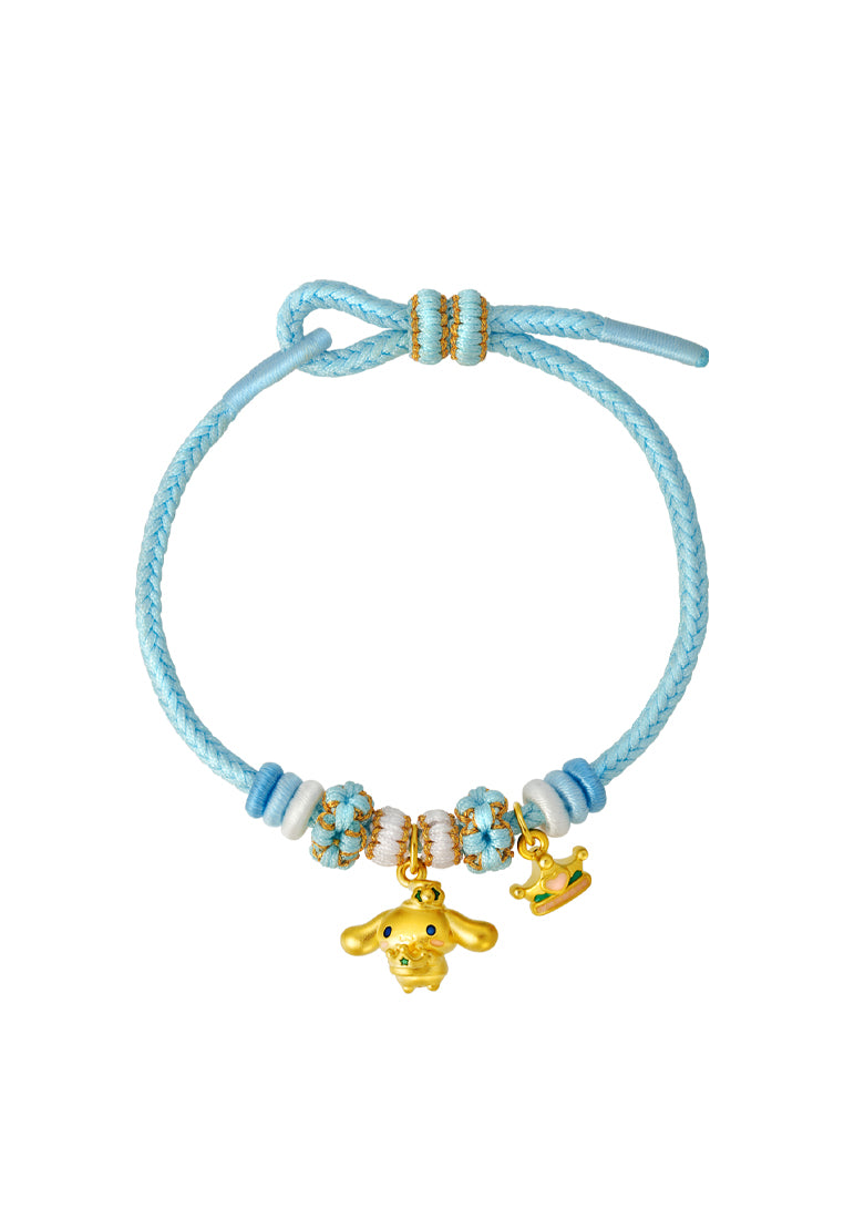 TOMEI Chomel I Sanrio Cinnamoroll 5D Charm with rope, Yellow Gold 999