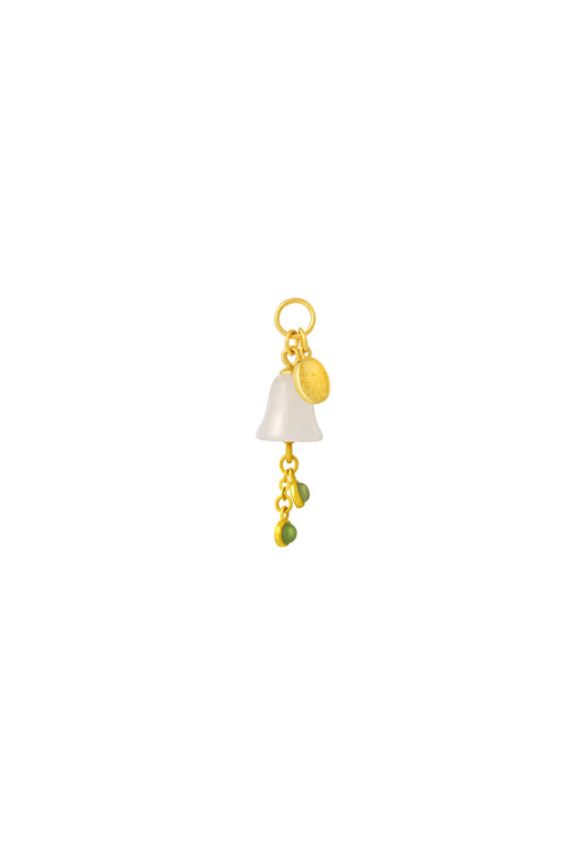 TOMEI Nephrite Bell Charm, Yellow Gold 999