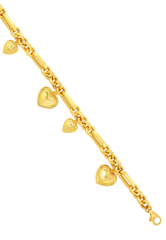 TOMEI Heart Bracelet, Yellow Gold 916