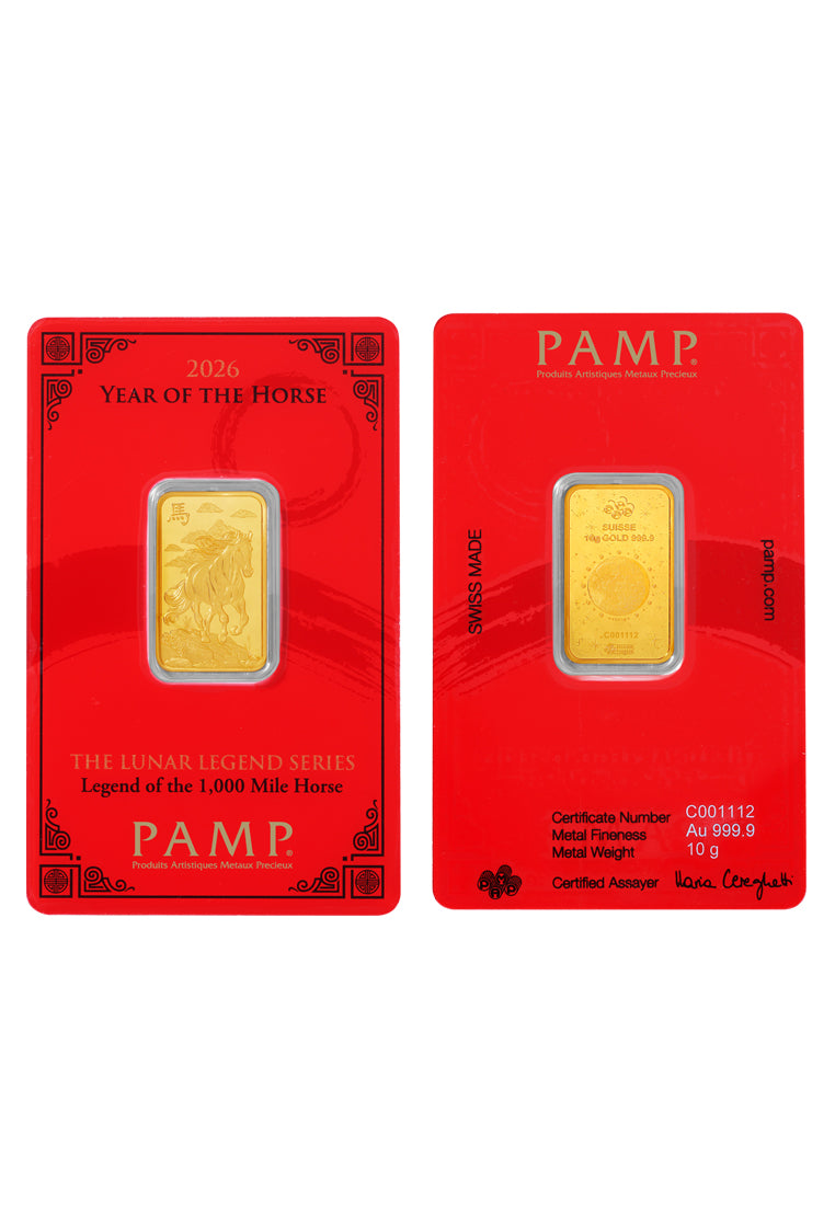 TOMEI x PAMP Suisse | The Lunar Legend Series 2026 | Legend Of The Horse 10GM | Fine Gold 9999
