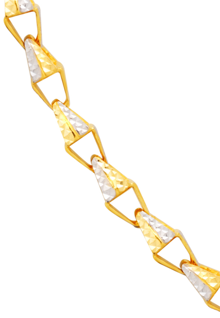 TOMEI Dual-Tone Triangle Bracelet, Yellow Gold 916