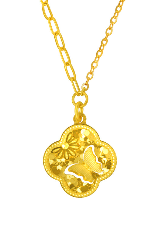 TOMEI Butterfly Necklace, Yellow Gold 999