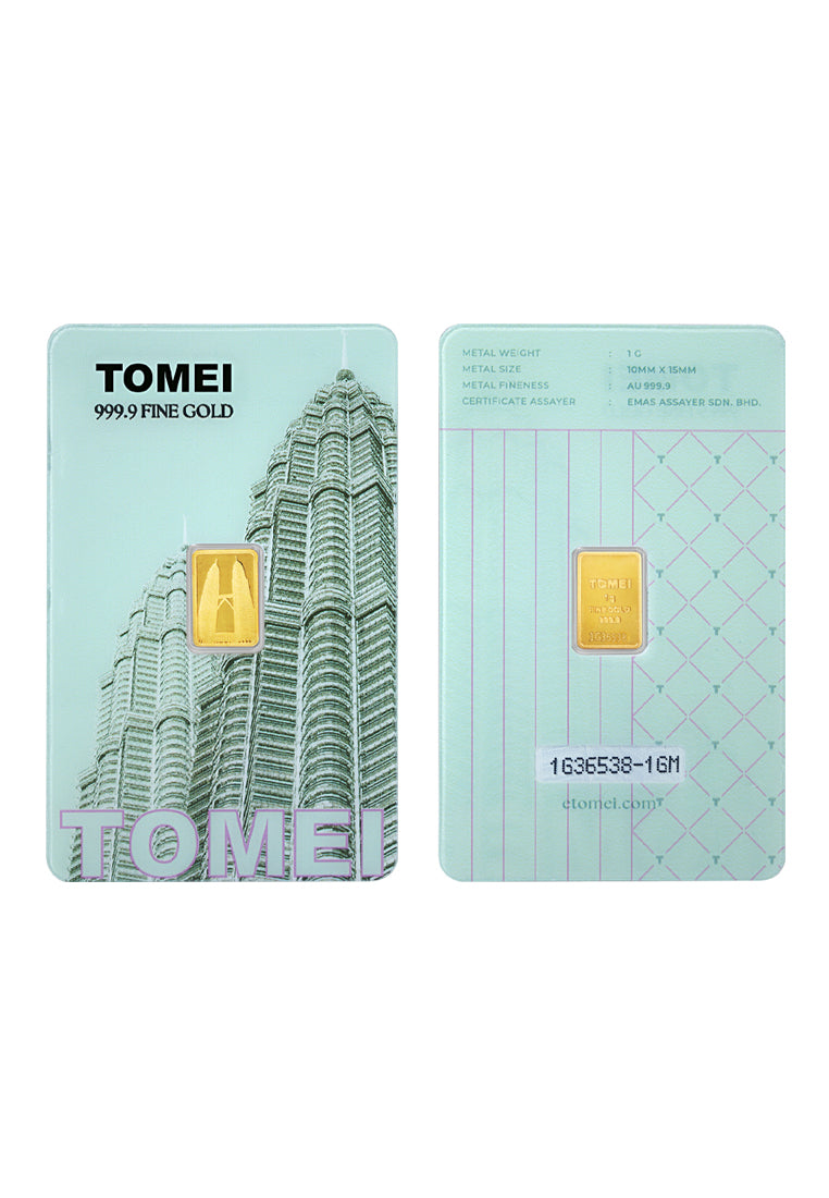 [Tomei Exclusive] KLCC Twin Towers Gold Bar | 1 Gram | Fine Gold 9999