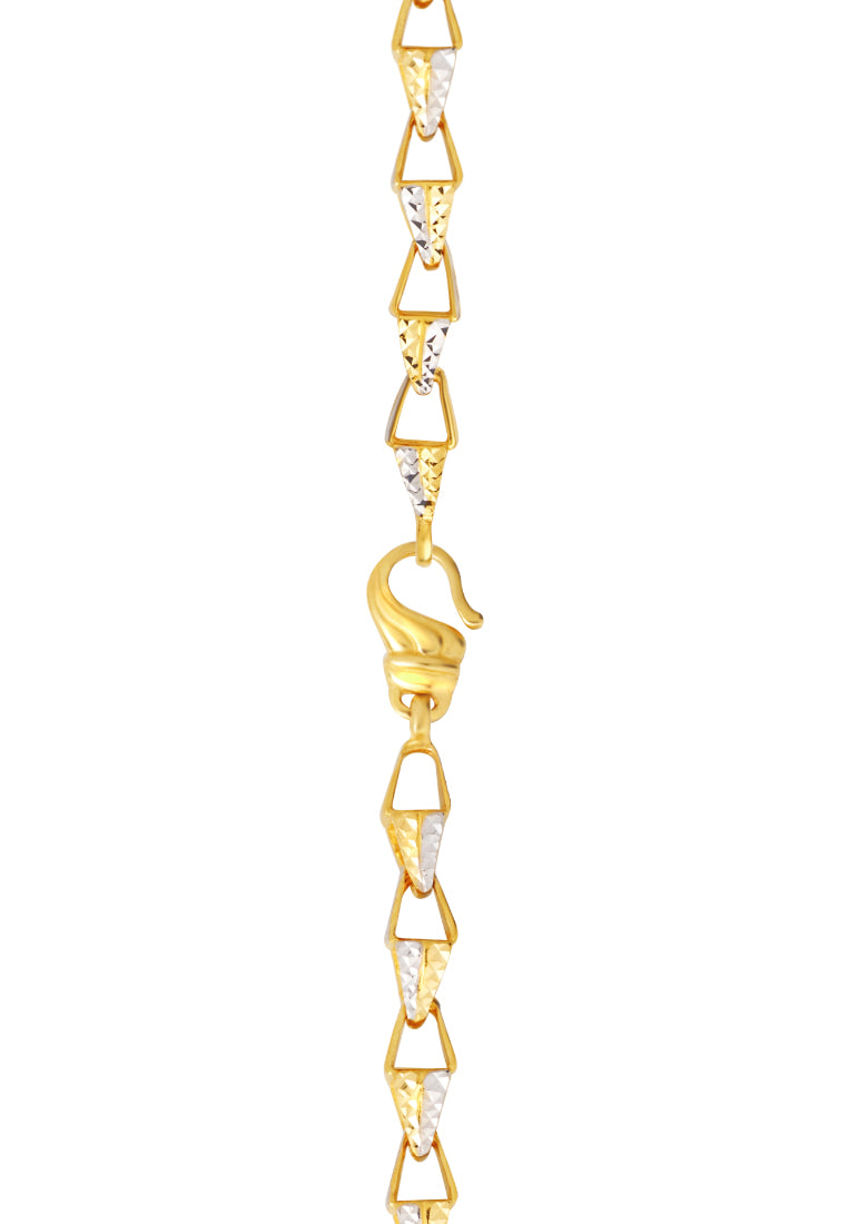 TOMEI Dual-Tone Triangle Bracelet, Yellow Gold 916