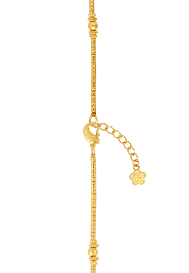 TOMEI x XIFU Vintage Charm In Red Bracelet, Yellow Gold 999