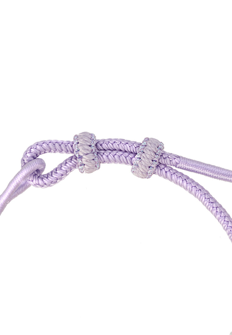 TOMEI X Sanrio Kuromi 5D Charm with Purple Rope Braclelet, Yellow Gold 999