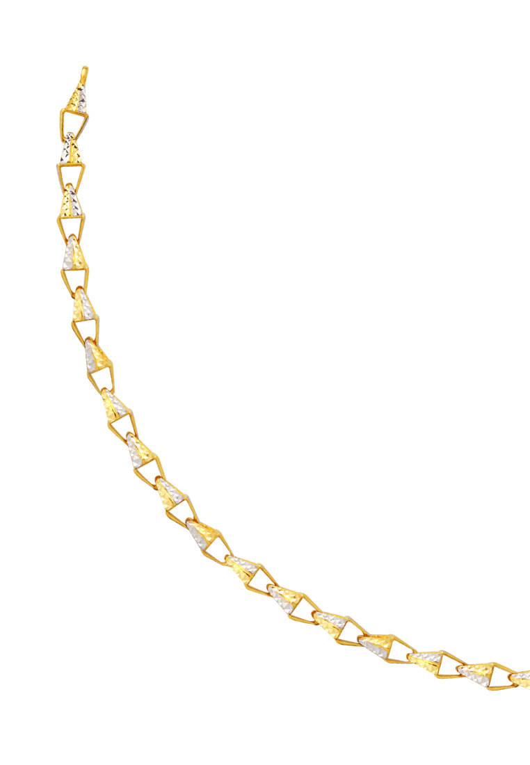 TOMEI Dual-Tone Triangle Bracelet, Yellow Gold 916