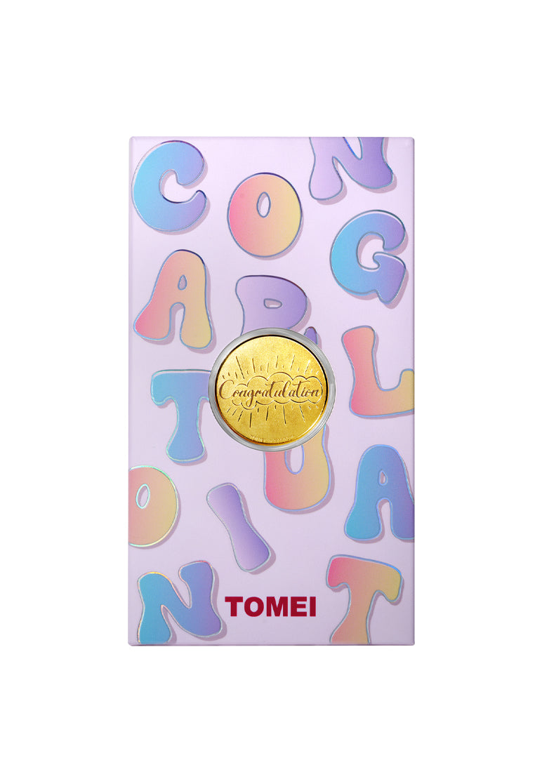 TOMEI Congratulations Gold Wafer 0.2G, Yellow Gold 9999