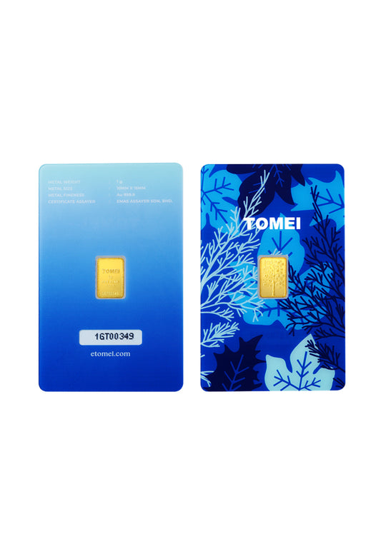 TOMEI [Online Exclusive] The Four Season Winter Gold Bar | 1 Gram | Fine Gold 9999