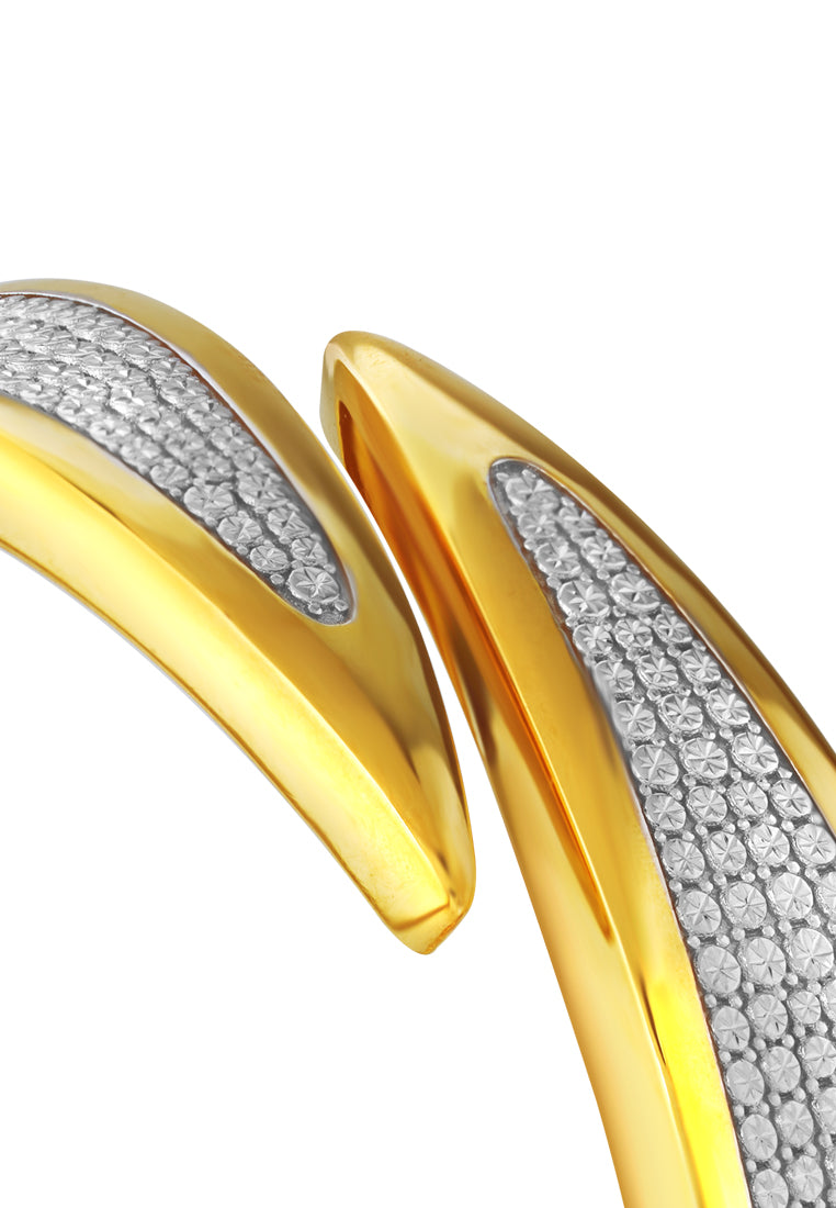 TOMEI Diamond Cut Collection Bangle, Yellow Gold 916