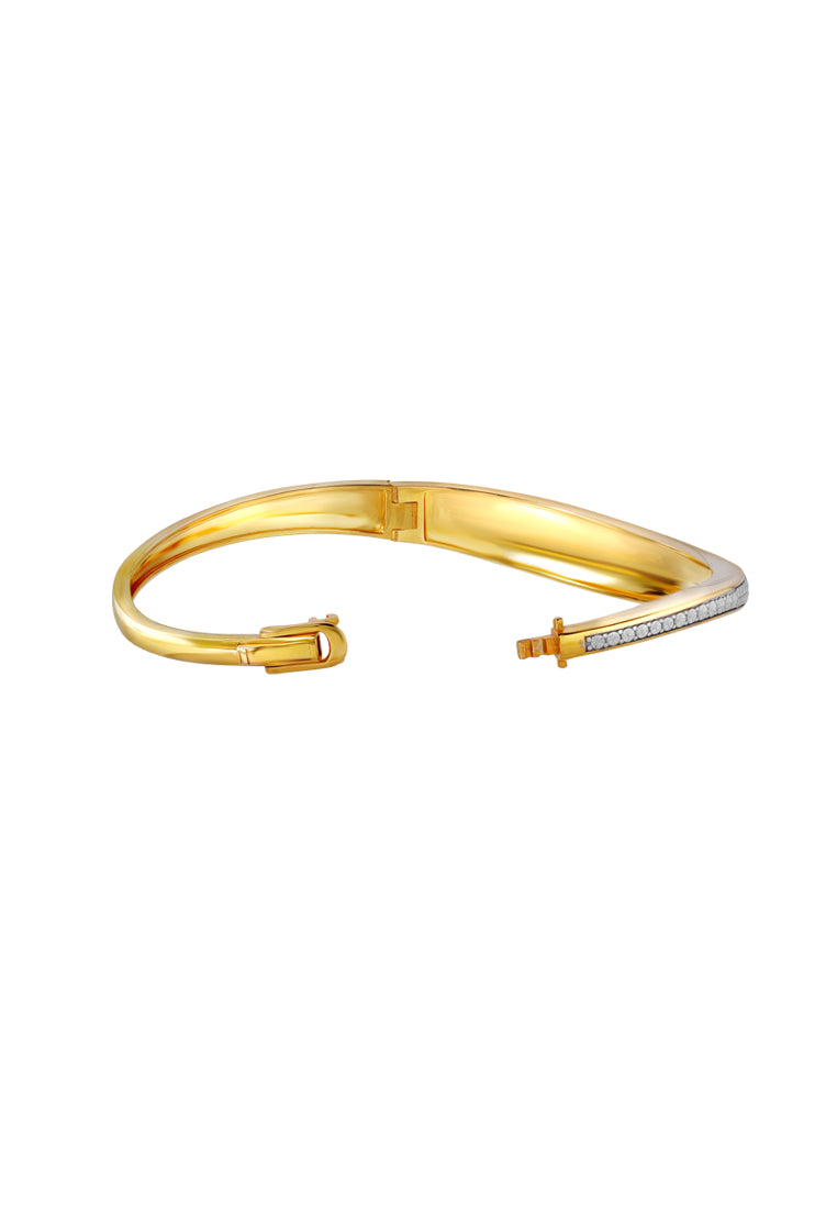 TOMEI Diamond Cut Collection Bangle, Yellow Gold 916