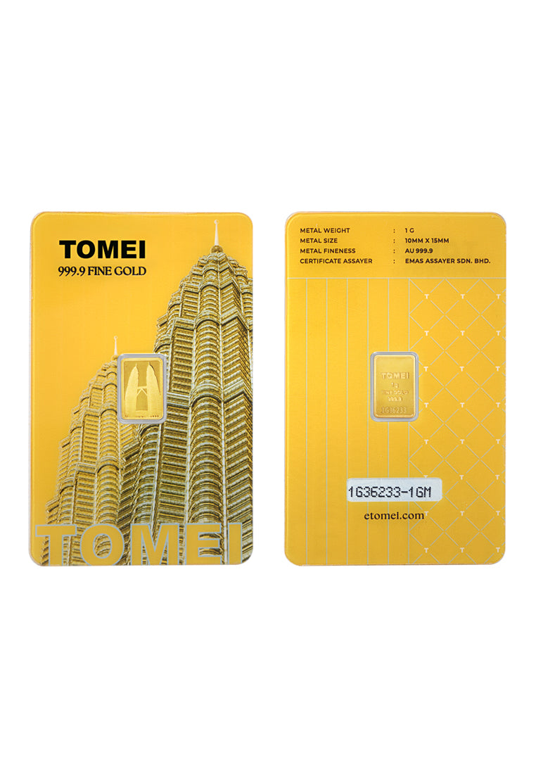[Tomei Exclusive] KLCC Twin Towers Gold Bar | 1 Gram | Fine Gold 9999