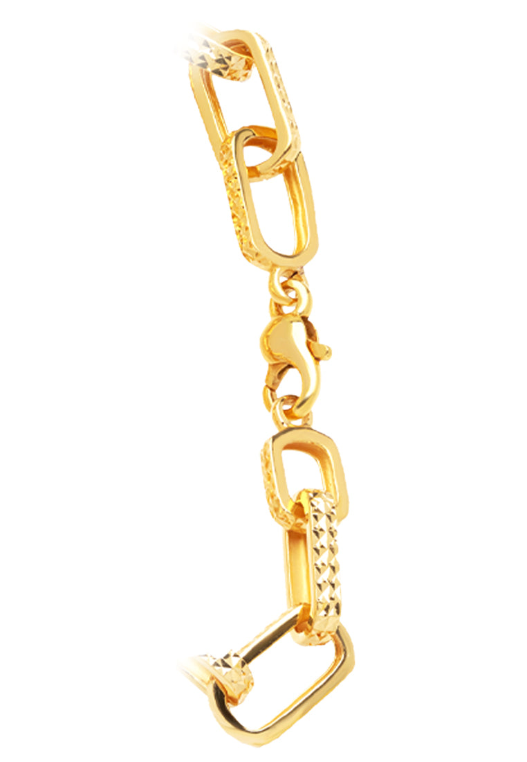 TOMEI Sparkling Linked Bracelet, Yellow Gold 916