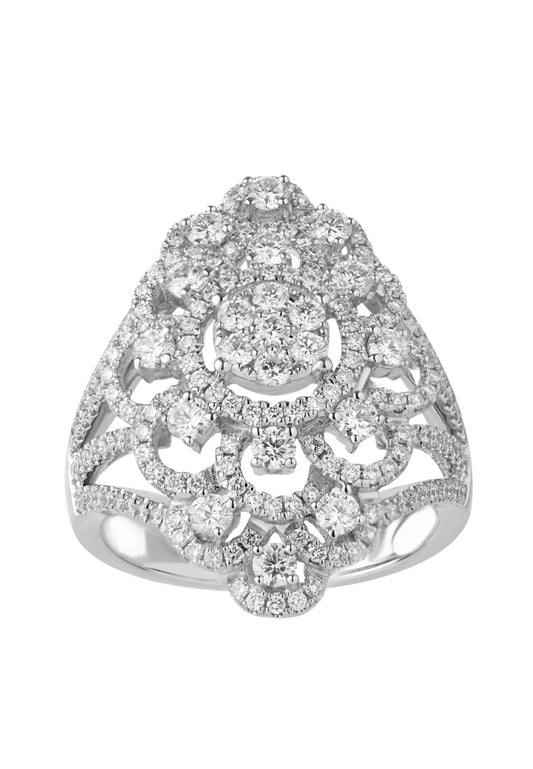 TOMEI Ring, Diamond White Gold 750 (R4707)