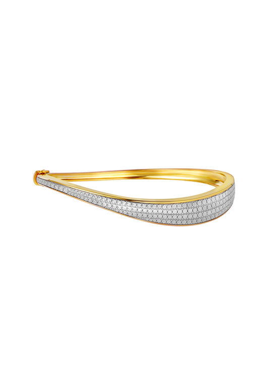 TOMEI Diamond Cut Collection Bangle, Yellow Gold 916