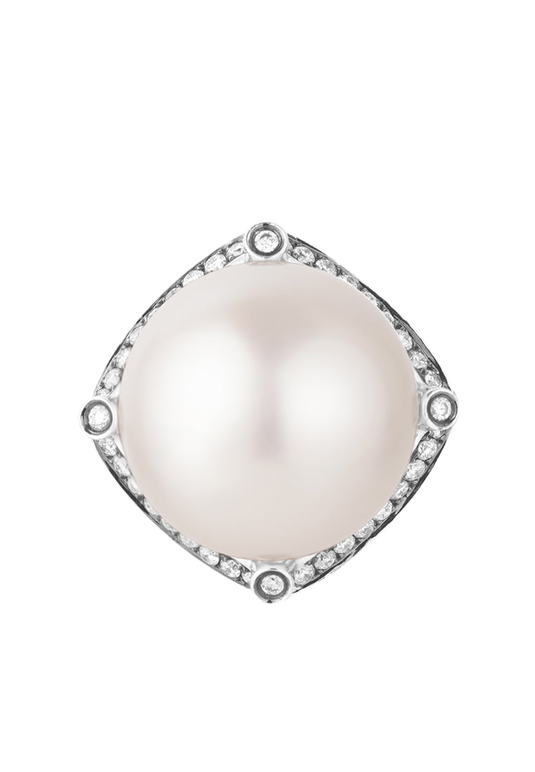 TOMEI Ring, Diamond Pearl White Gold 750 (R1354)