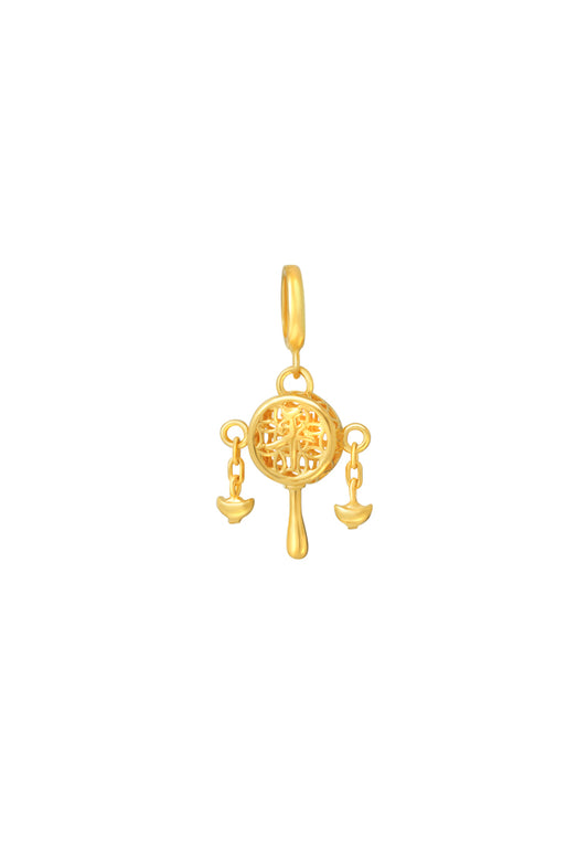 TOMEI Ping An Rattle Charm, Yellow Gold 916