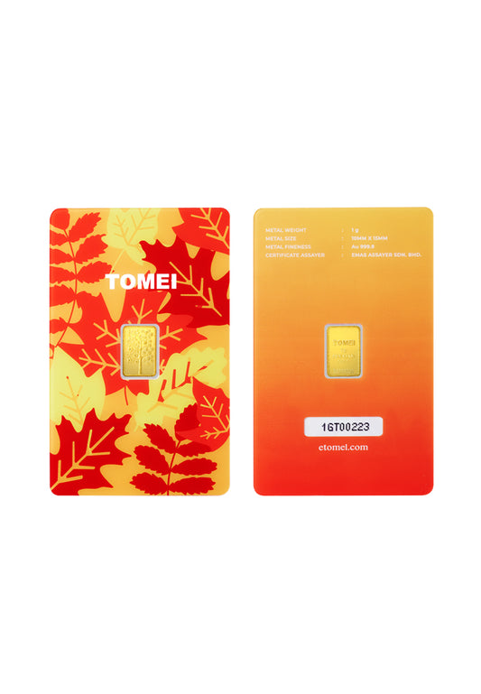 TOMEI [Online Exclusive] The Four Season Autumn Gold Bar | 1 Gram | Fine Gold 9999