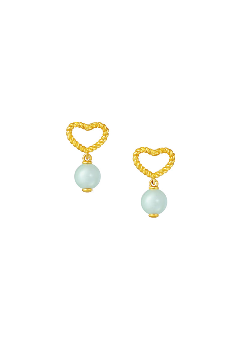 TOMEI Jade Earrings, Yellow Gold 916