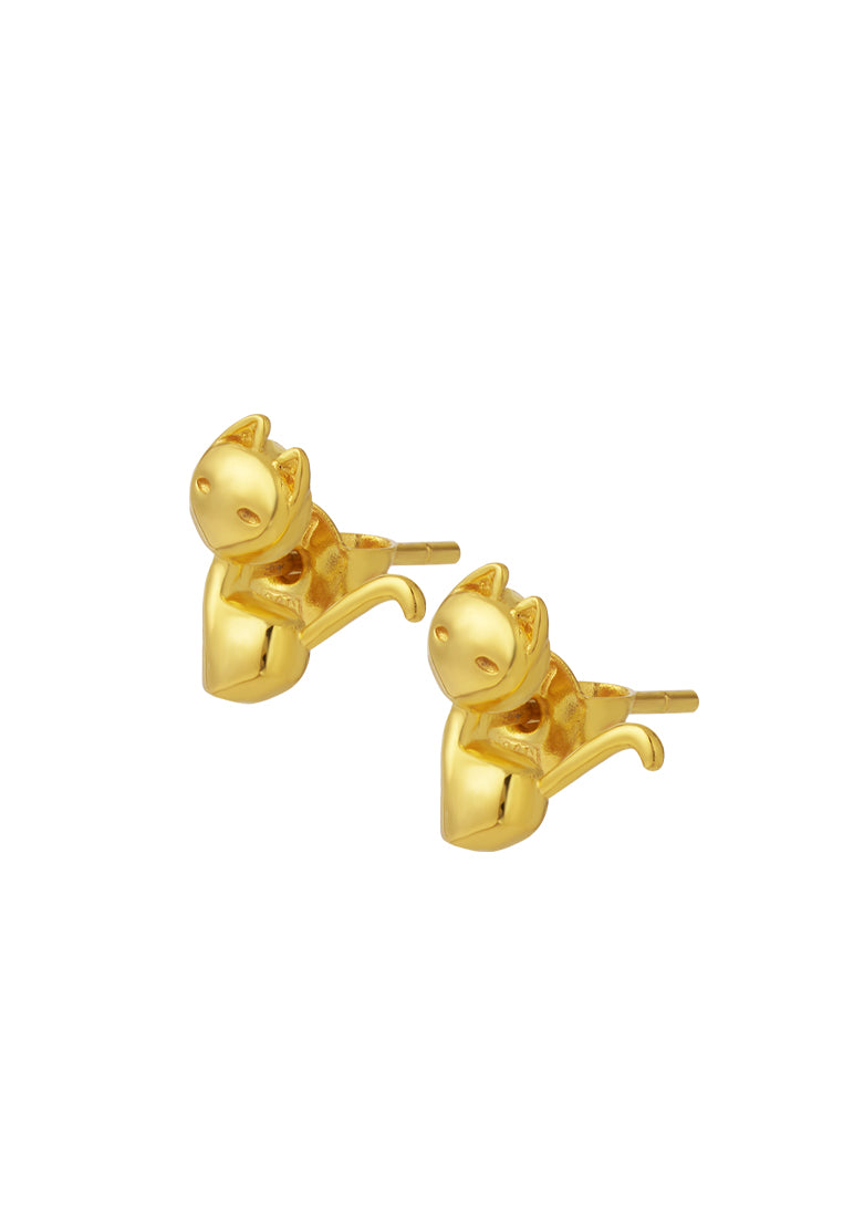 TOMEI Cat Earrings, Yellow Gold 916