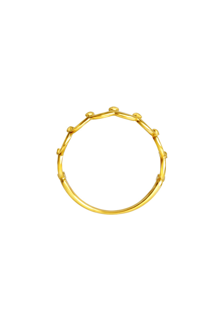 TOMEI Minimalist Crown Ring, Yellow Gold 916