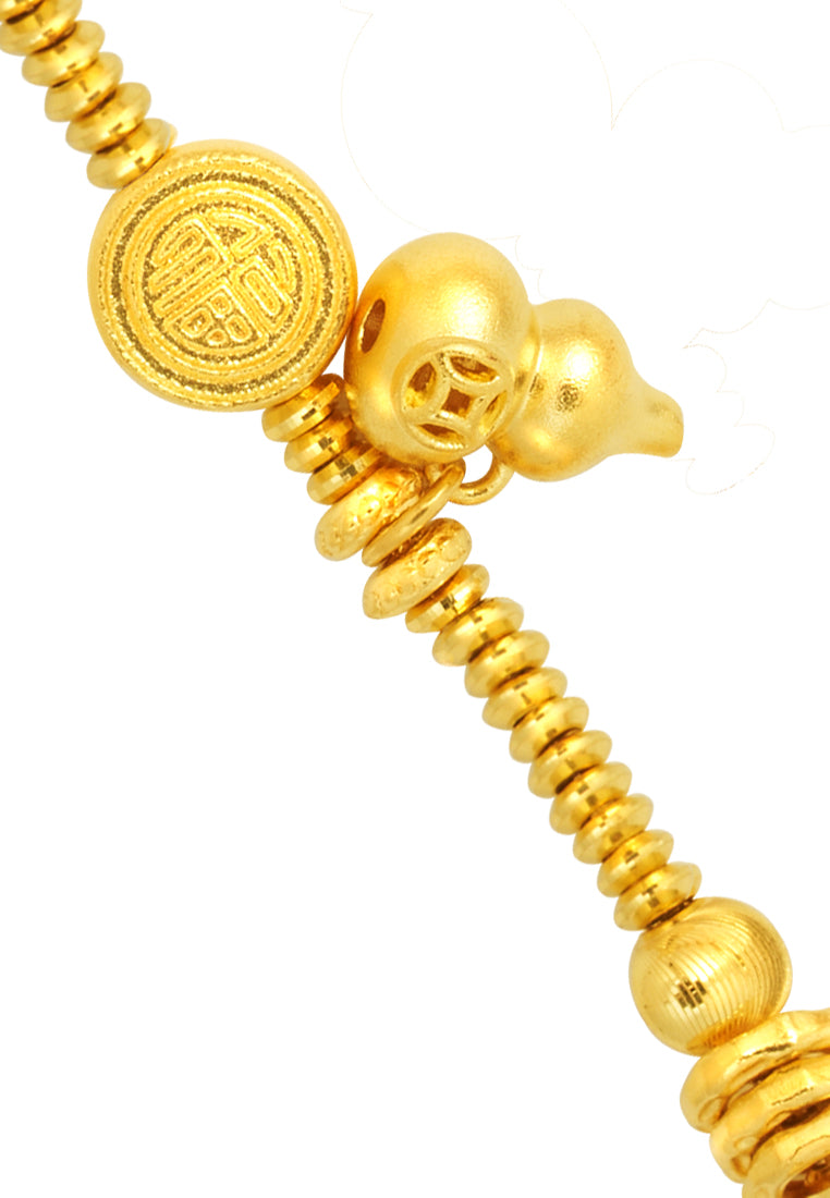 TOMEI Antique Gold Series Gourd Bracelet, Yellow Gold 999