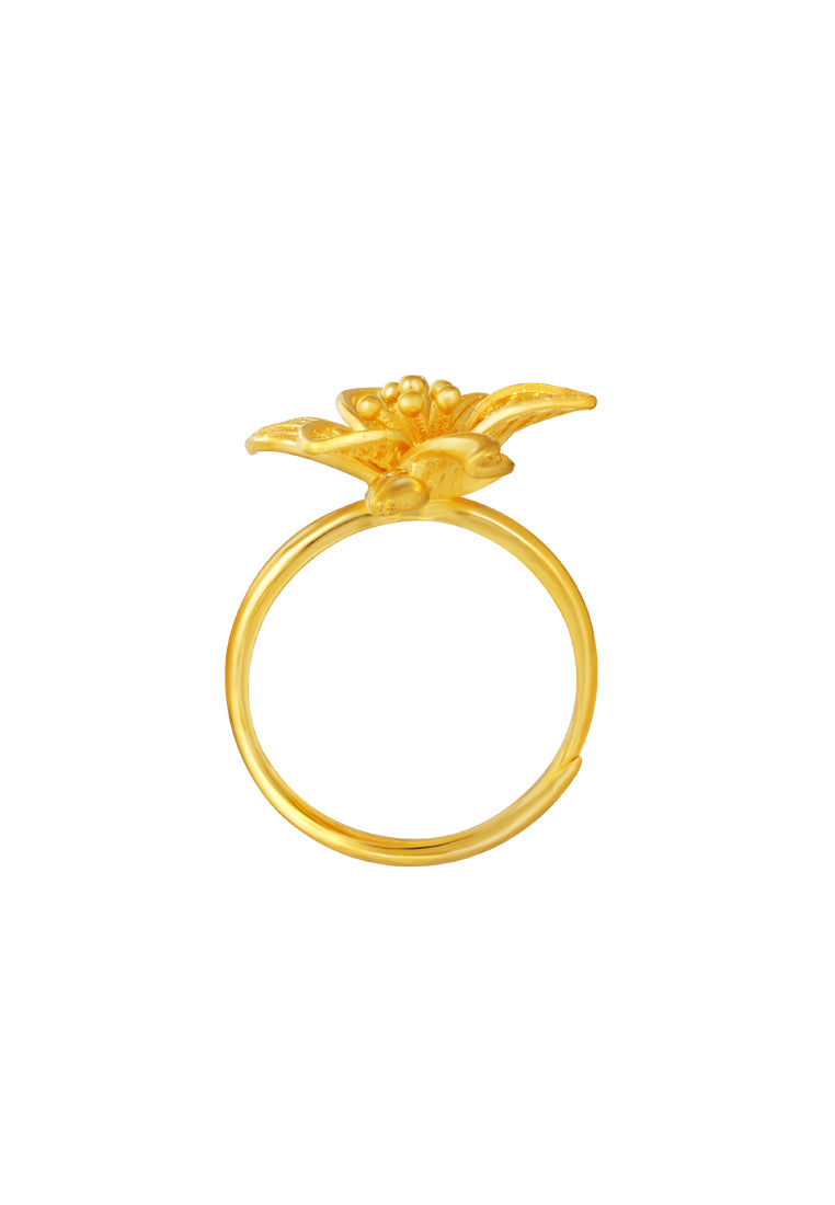 TOMEI x Xifu Flower Ring, Yellow Gold 999