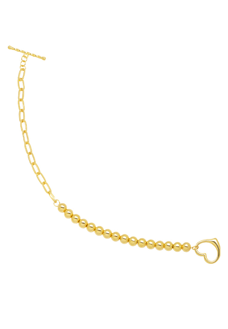 TOMEI Two-Ways Linked Heart Bracelet, Yellow Gold 916