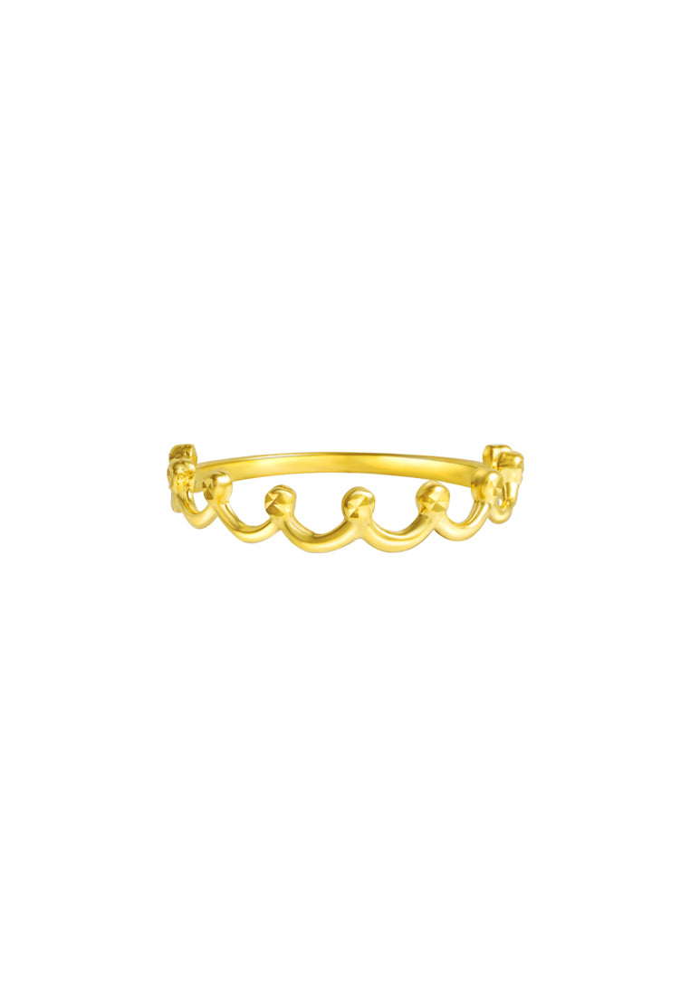 TOMEI Minimalist Crown Ring, Yellow Gold 916